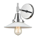 Caden Sconce shown in the Polished Chrome finish with a Matte White Halophane shade