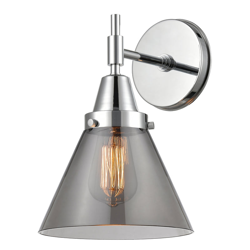 Caden Sconce shown in the Polished Chrome finish with a Plated Smoke shade