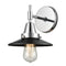 Caden Sconce shown in the Polished Chrome finish with a Matte Black shade