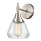 Caden Sconce shown in the Satin Nickel finish with a Clear shade