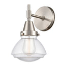 Caden Sconce shown in the Satin Nickel finish with a Clear shade