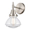 Caden Sconce shown in the Satin Nickel finish with a Clear shade