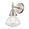 Caden Sconce shown in the Satin Nickel finish with a Seedy shade