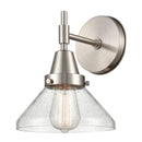 Caden Sconce shown in the Satin Nickel finish with a Seedy shade