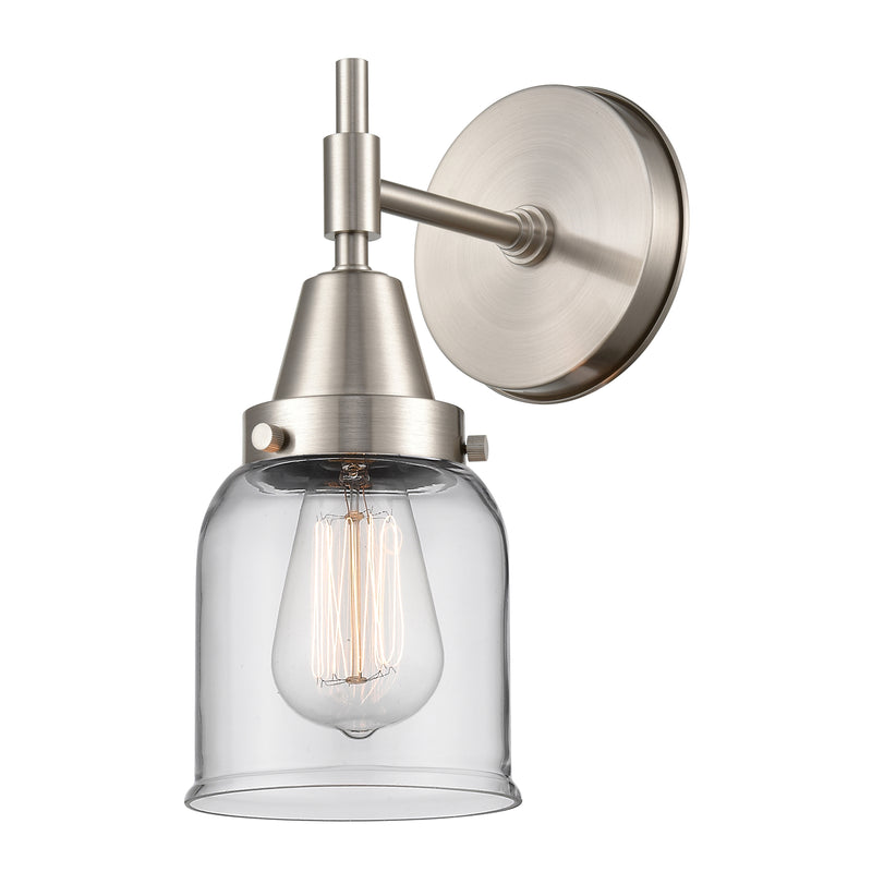 Caden Sconce shown in the Satin Nickel finish with a Clear shade