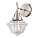 Caden Sconce shown in the Satin Nickel finish with a Clear shade