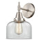 Caden Sconce shown in the Satin Nickel finish with a Clear shade