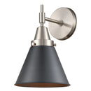 Caden Sconce shown in the Satin Nickel finish with a Matte Black shade