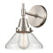 Caden Sconce shown in the Satin Nickel finish with a Seedy shade