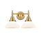 Caden Bath Vanity Light shown in the Brushed Brass finish with a Matte White shade