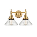 Caden Bath Vanity Light shown in the Brushed Brass finish with a Clear shade