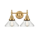 Caden Bath Vanity Light shown in the Brushed Brass finish with a Seedy shade