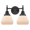 Caden Bath Vanity Light shown in the Matte Black finish with a Matte White shade