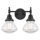 Caden Bath Vanity Light shown in the Matte Black finish with a Clear shade