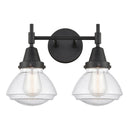 Caden Bath Vanity Light shown in the Matte Black finish with a Seedy shade