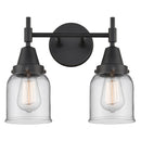 Caden Bath Vanity Light shown in the Matte Black finish with a Clear shade