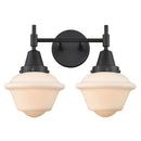 Caden Bath Vanity Light shown in the Matte Black finish with a Matte White shade