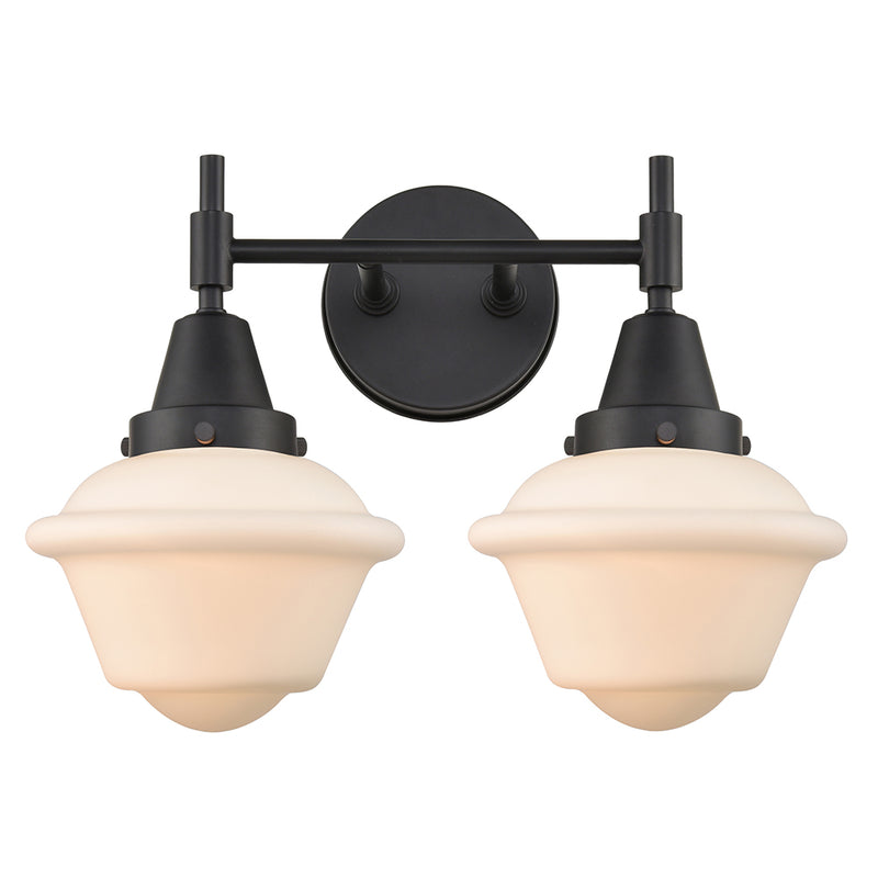 Caden Bath Vanity Light shown in the Matte Black finish with a Matte White shade