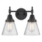 Caden Bath Vanity Light shown in the Matte Black finish with a Seedy shade