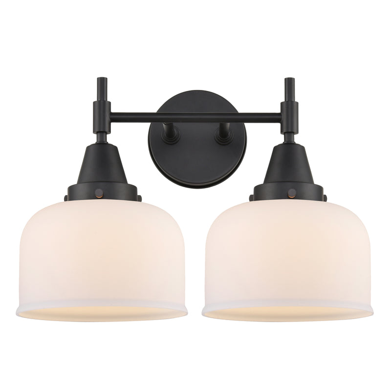 Caden Bath Vanity Light shown in the Matte Black finish with a Matte White shade