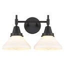 Caden Bath Vanity Light shown in the Matte Black finish with a Matte White shade