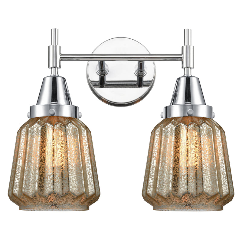 Caden Bath Vanity Light shown in the Polished Chrome finish with a Mercury shade