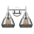 Caden Bath Vanity Light shown in the Polished Chrome finish with a Plated Smoke shade