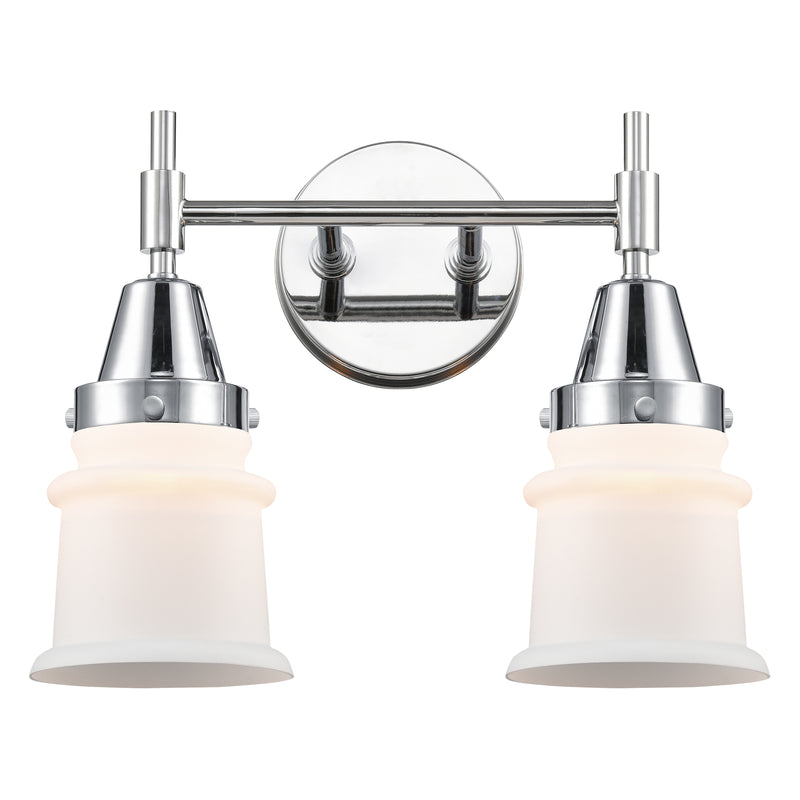 Caden Bath Vanity Light shown in the Polished Chrome finish with a Matte White shade