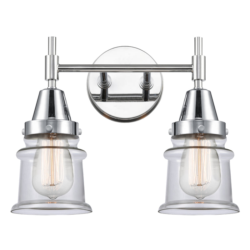 Caden Bath Vanity Light shown in the Polished Chrome finish with a Clear shade