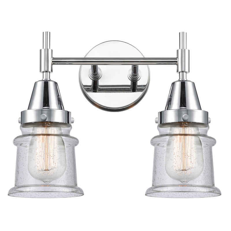 Caden Bath Vanity Light shown in the Polished Chrome finish with a Seedy shade