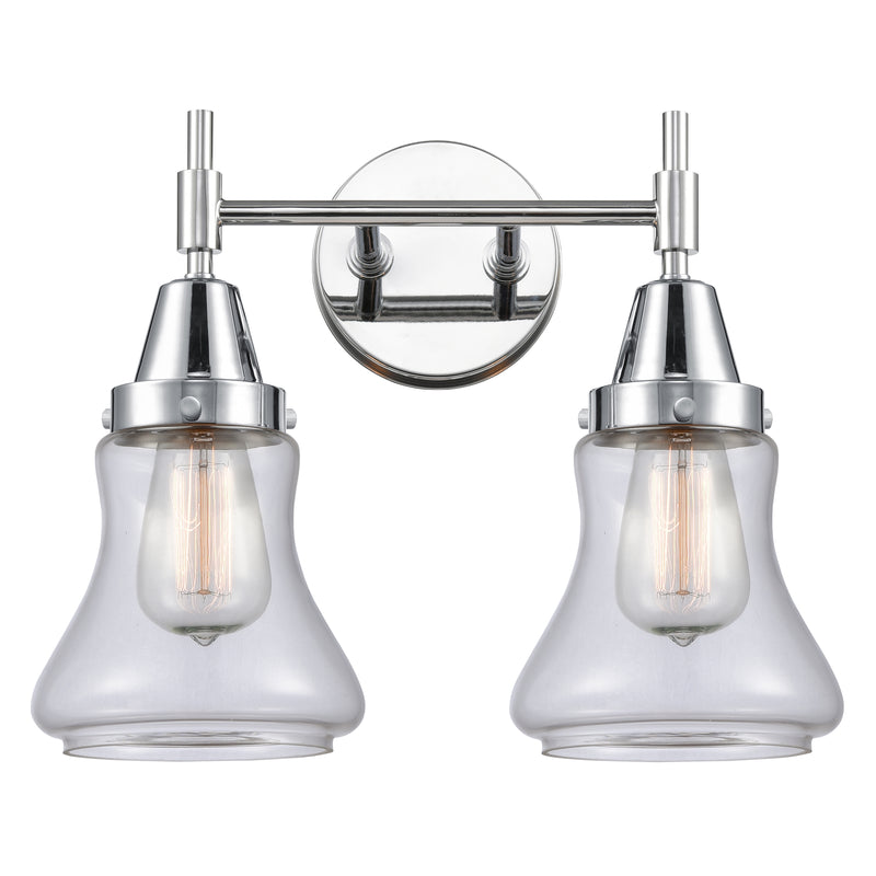 Caden Bath Vanity Light shown in the Polished Chrome finish with a Clear shade