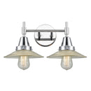 Caden Bath Vanity Light shown in the Polished Chrome finish with a Clear Halophane shade