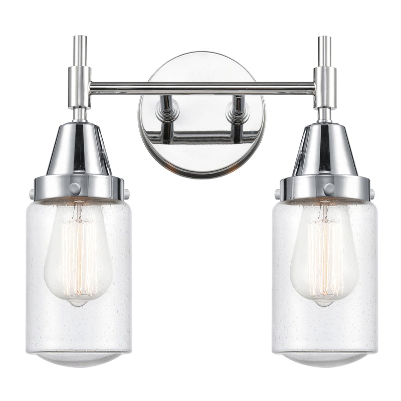 Caden Bath Vanity Light shown in the Polished Chrome finish with a Seedy shade