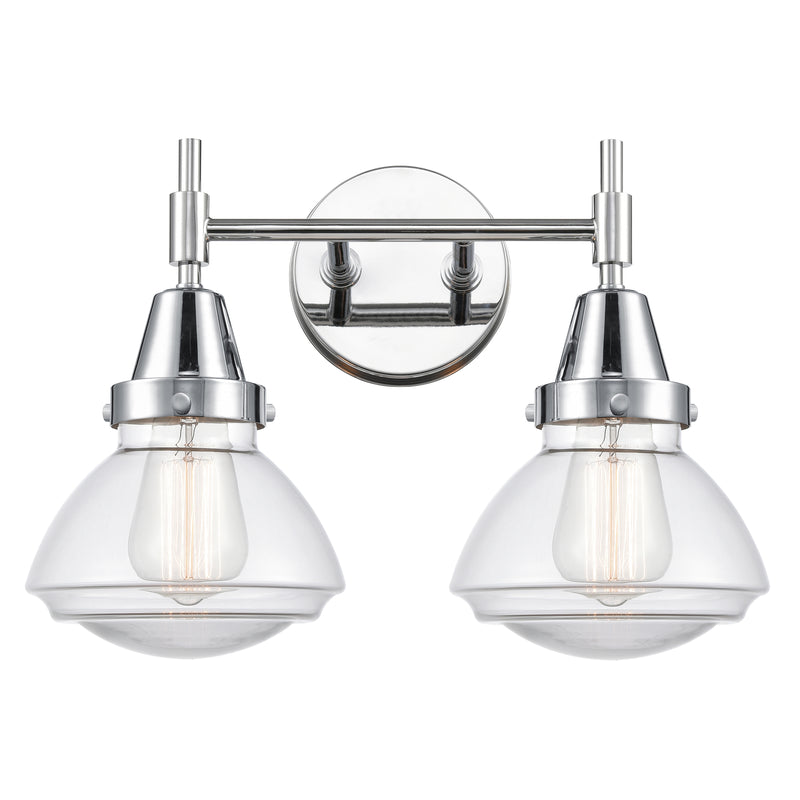 Caden Bath Vanity Light shown in the Polished Chrome finish with a Clear shade