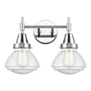 Caden Bath Vanity Light shown in the Polished Chrome finish with a Seedy shade