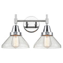 Caden Bath Vanity Light shown in the Polished Chrome finish with a Seedy shade