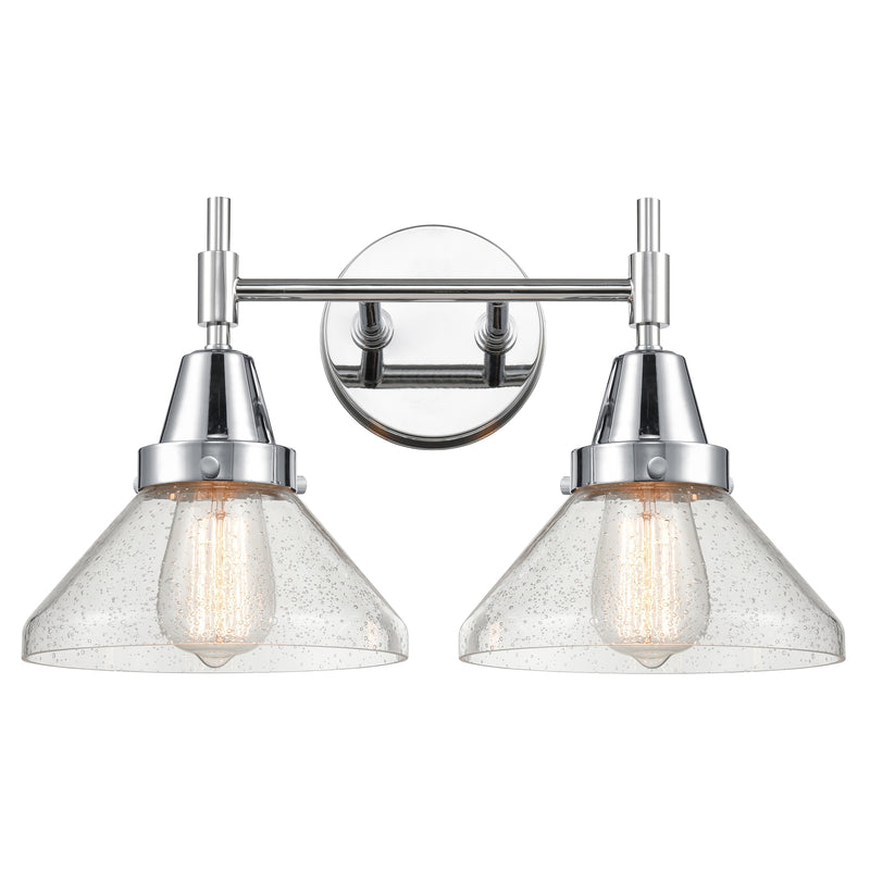 Caden Bath Vanity Light shown in the Polished Chrome finish with a Seedy shade