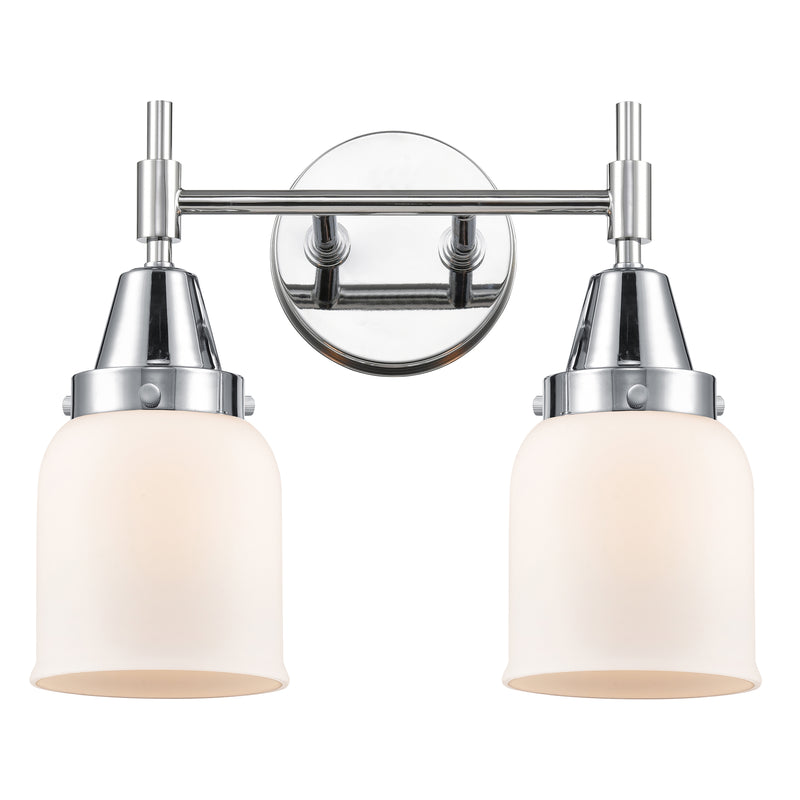 Caden Bath Vanity Light shown in the Polished Chrome finish with a Matte White shade