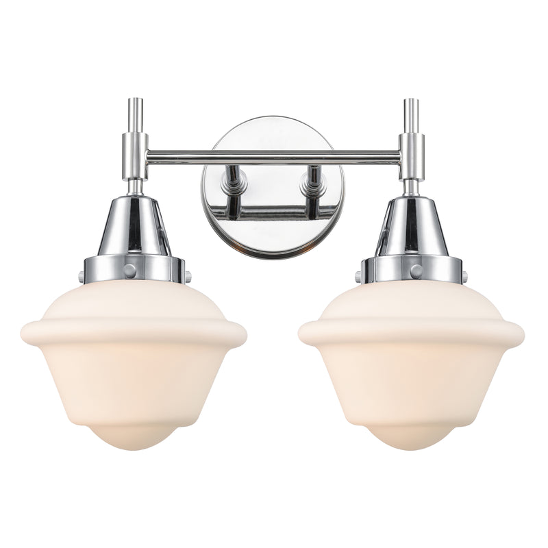 Caden Bath Vanity Light shown in the Polished Chrome finish with a Matte White shade