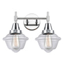 Caden Bath Vanity Light shown in the Polished Chrome finish with a Clear shade