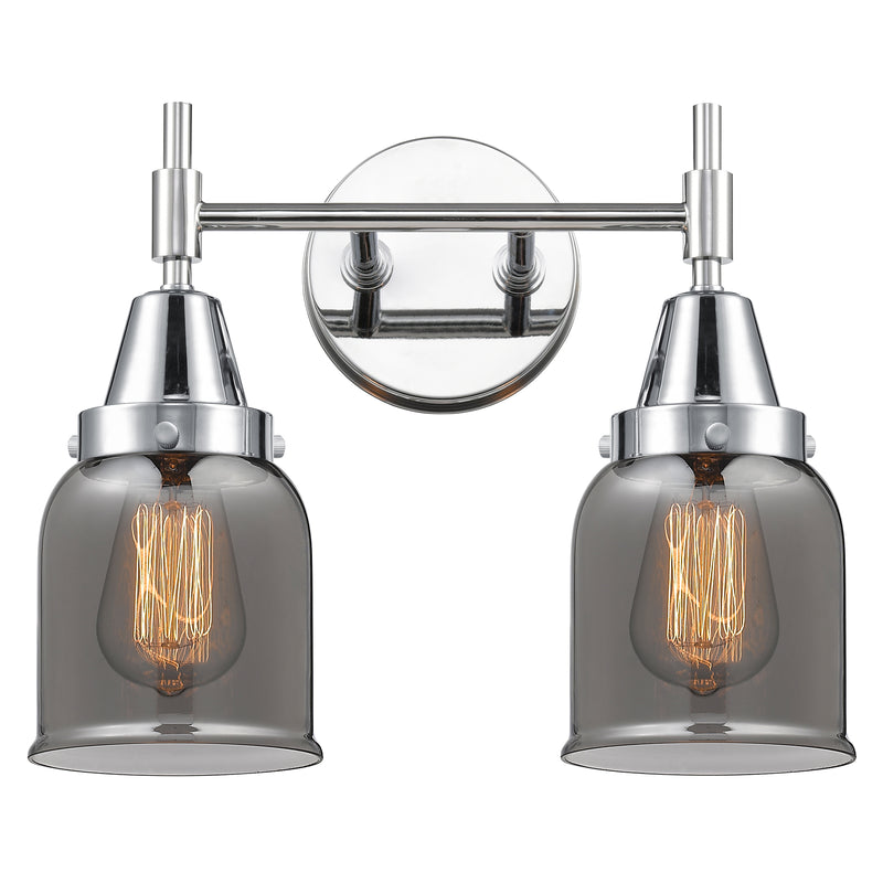 Caden Bath Vanity Light shown in the Polished Chrome finish with a Plated Smoke shade