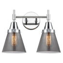 Caden Bath Vanity Light shown in the Polished Chrome finish with a Plated Smoke shade