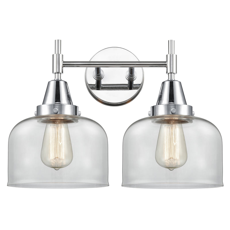 Caden Bath Vanity Light shown in the Polished Chrome finish with a Clear shade