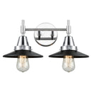 Caden Bath Vanity Light shown in the Polished Chrome finish with a Matte Black shade