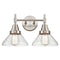 Caden Bath Vanity Light shown in the Satin Nickel finish with a Clear shade