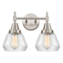 Caden Bath Vanity Light shown in the Satin Nickel finish with a Clear shade