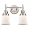 Caden Bath Vanity Light shown in the Satin Nickel finish with a Matte White shade