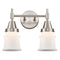 Caden Bath Vanity Light shown in the Satin Nickel finish with a Matte White shade