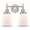 Caden Bath Vanity Light shown in the Satin Nickel finish with a Matte White shade