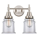 Caden Bath Vanity Light shown in the Satin Nickel finish with a Clear shade